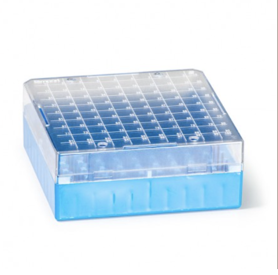 Cajitas almacenamiento tubos Cryo Storage Boxes 1.2 & 2ml, 100 places, Azul