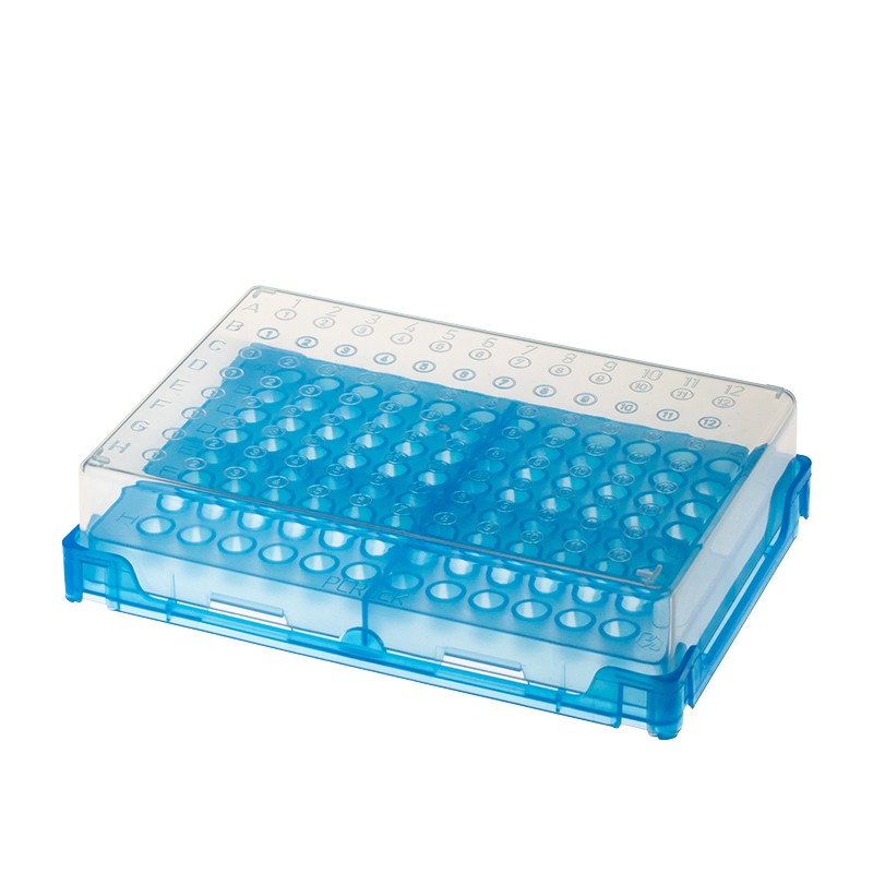 PCRack™, blue, with clear lid